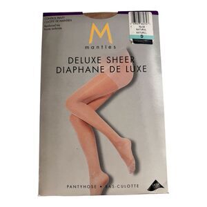 Rare Mantles Deluxe Sheer Panty Hose Reinforced Toe Natural Size D‎